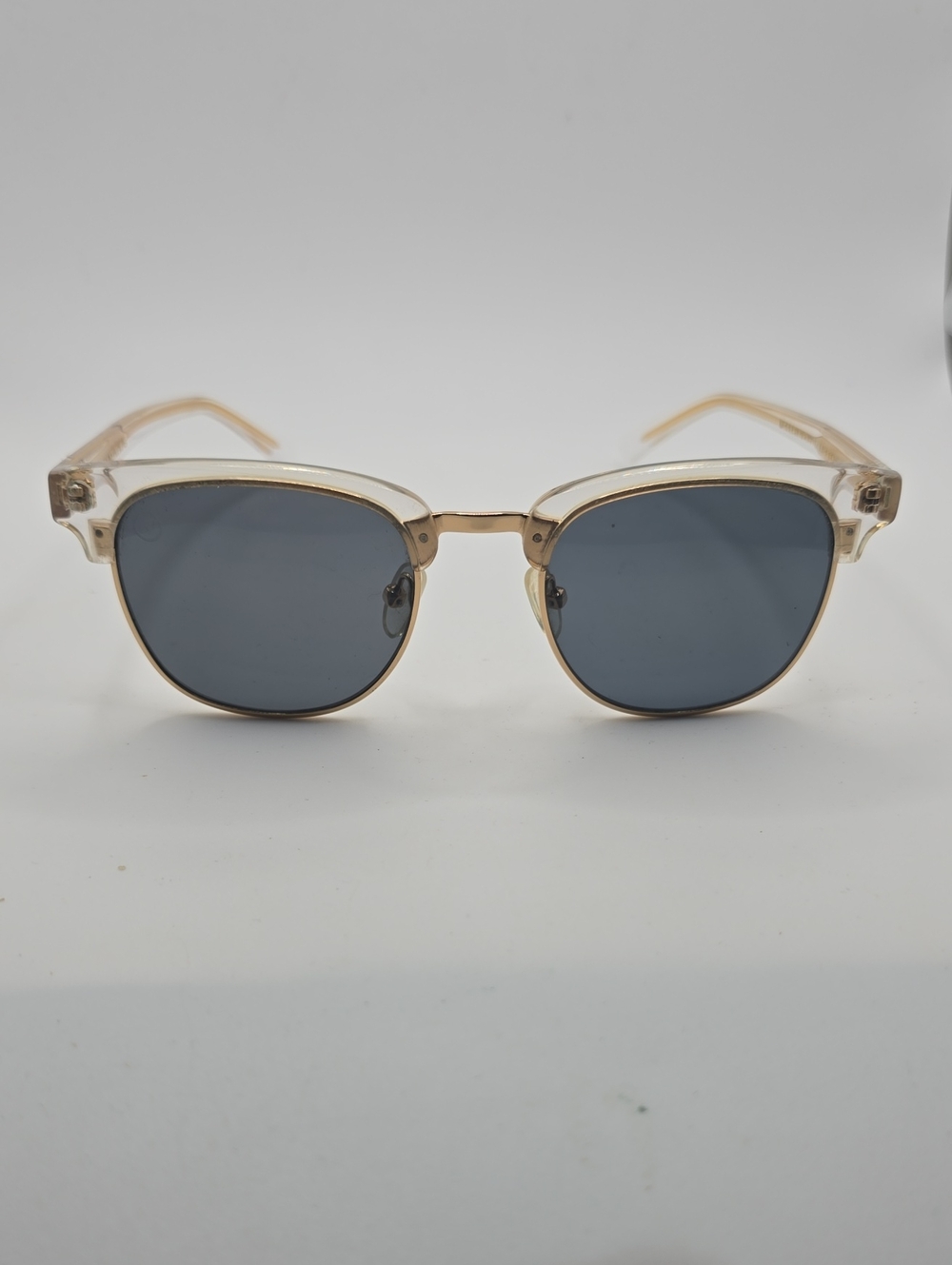 Blenders Modern Architect Clear Frame Sunglasses with Dark Lenses